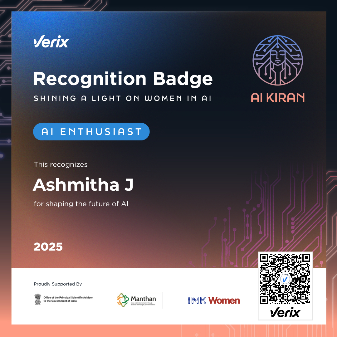 AI Enthusiasts: Ashmitha J