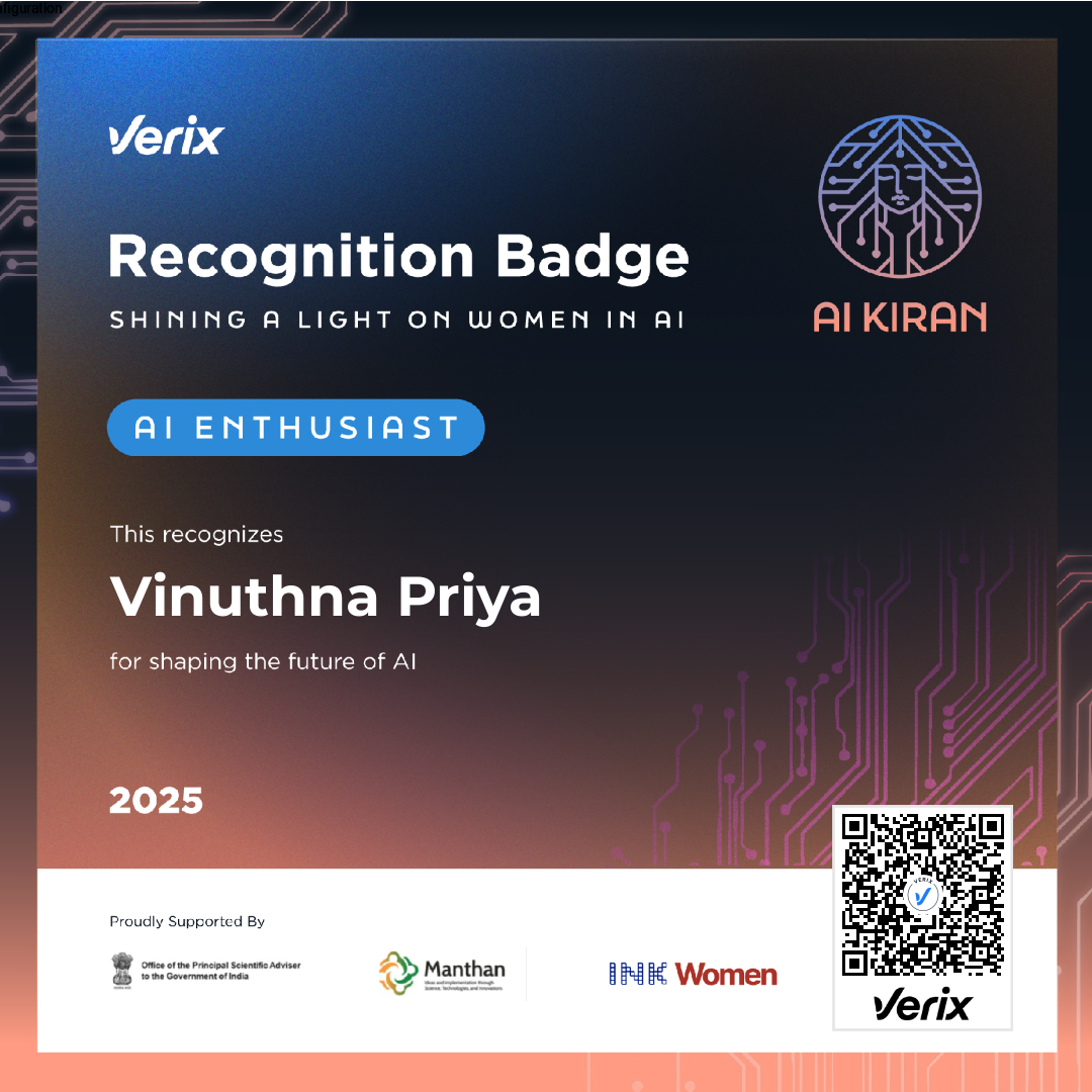 AI Enthusiast: Vinuthna Priya