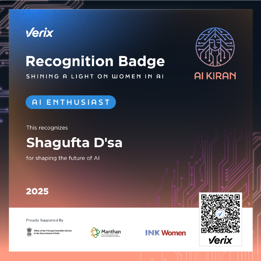 AI Enthusiast: Shagufta D'sa