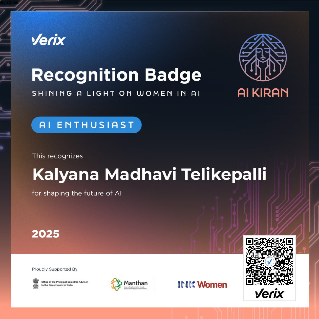 AI Enthusiast: Kalyana Madhavi Telikepalli