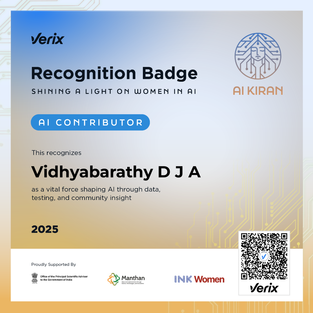 AI Contributor: Vidhyabarathy D J A