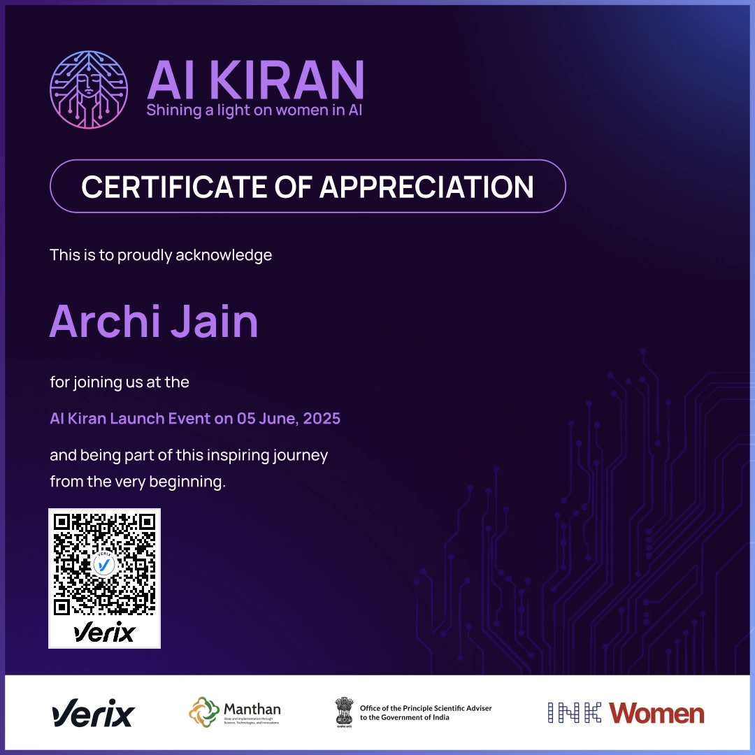 AI Kiran Launch Event Attendee Certificate