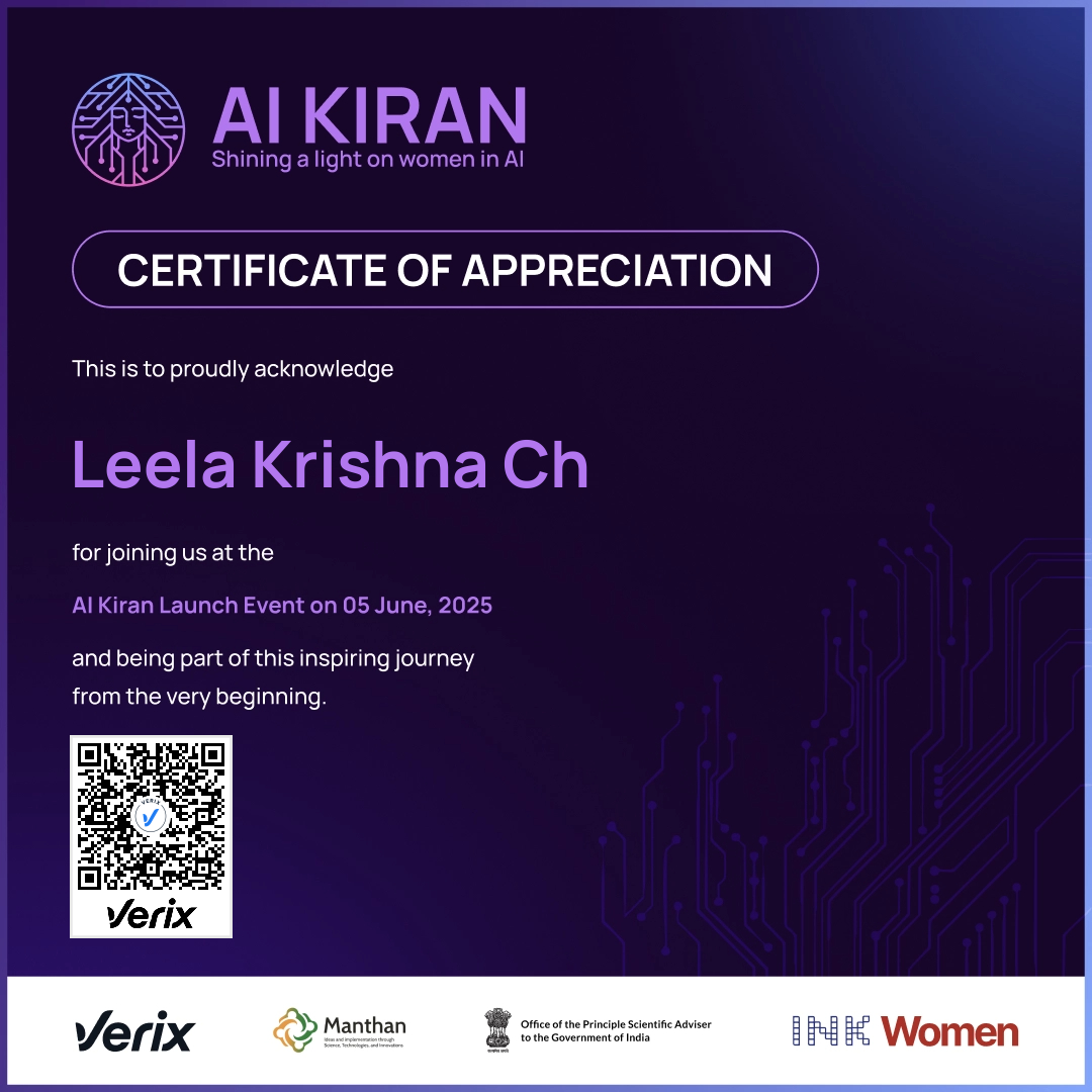 AI Kiran Launch Event Attendee Certificate