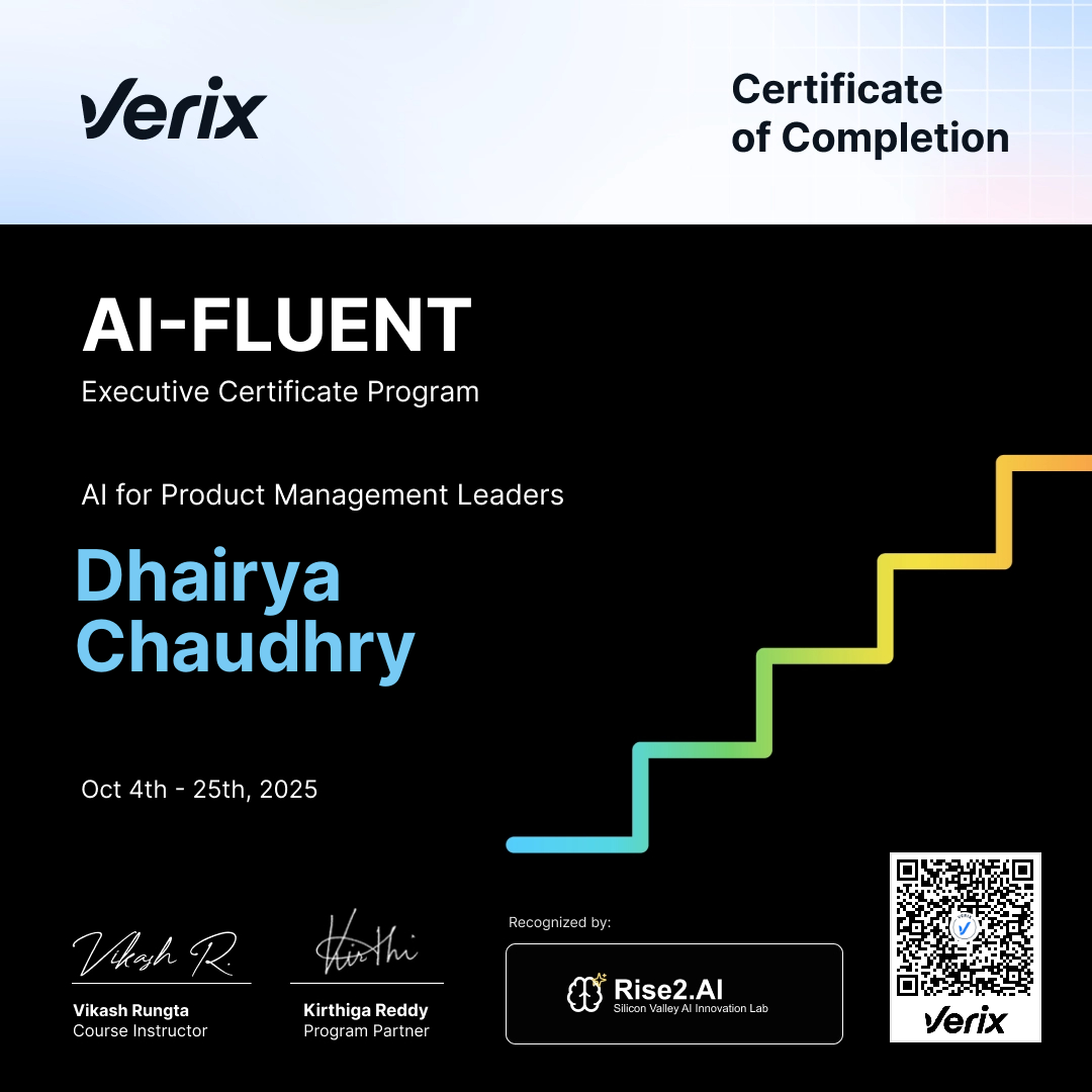 Certificate of Completion — AI-Fluent Executive Certificate Program