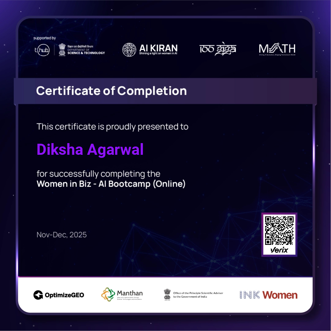 Certificate of Completion - AI Bootcamp