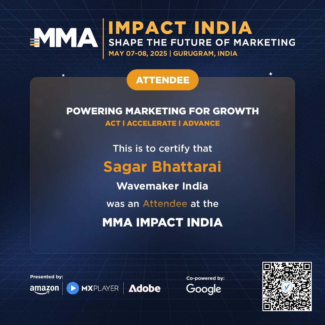 MMA IMPACT India 2025 Attendee Certificate