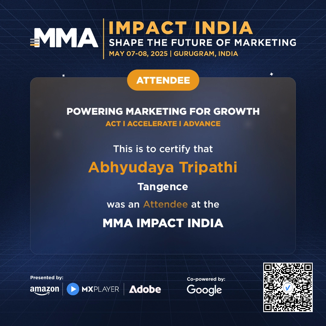 MMA IMPACT India 2025 Attendee Certificate