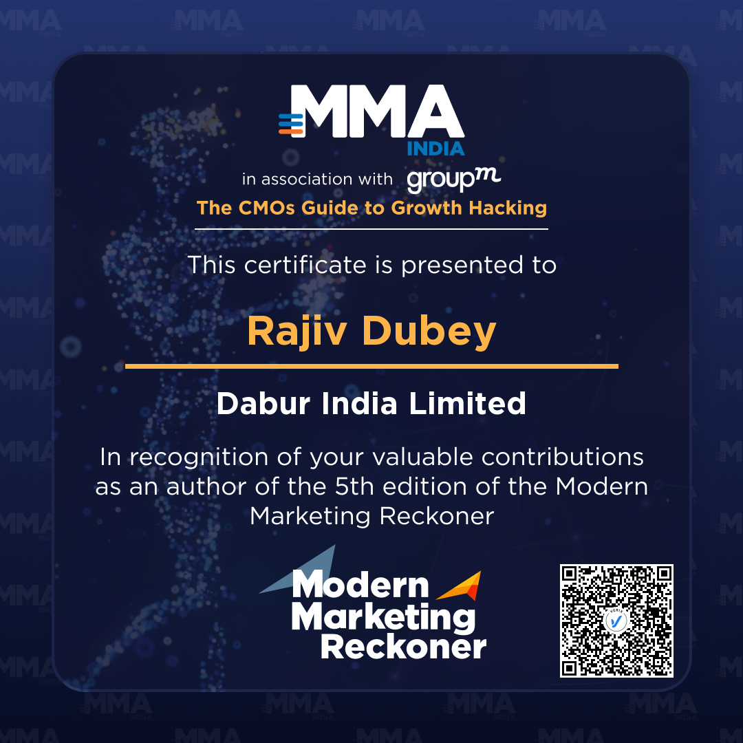 Modern Marketing Reckoner (5th edition) Author Certificate