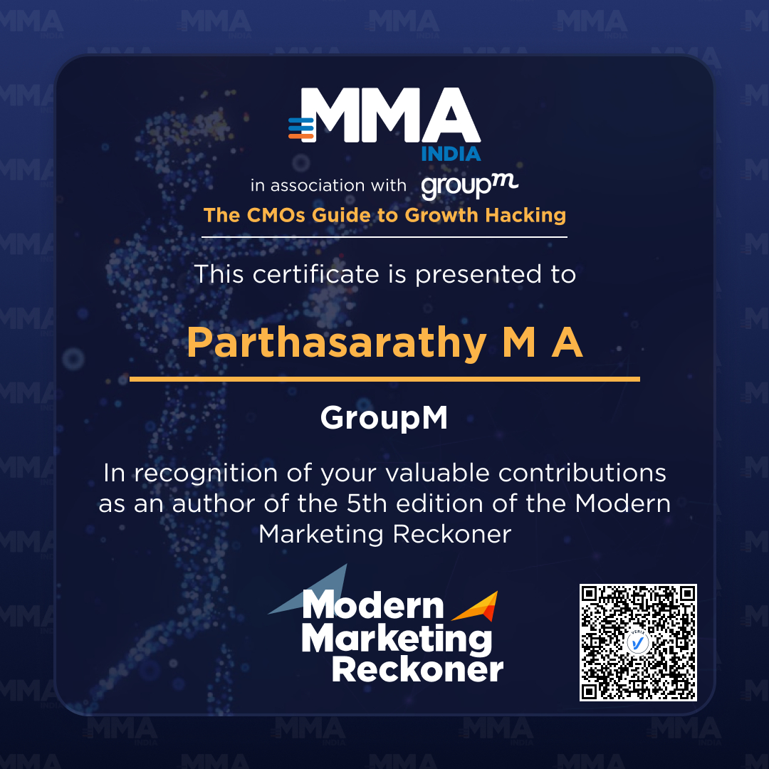 Modern Marketing Reckoner (5th edition) Author Certificate