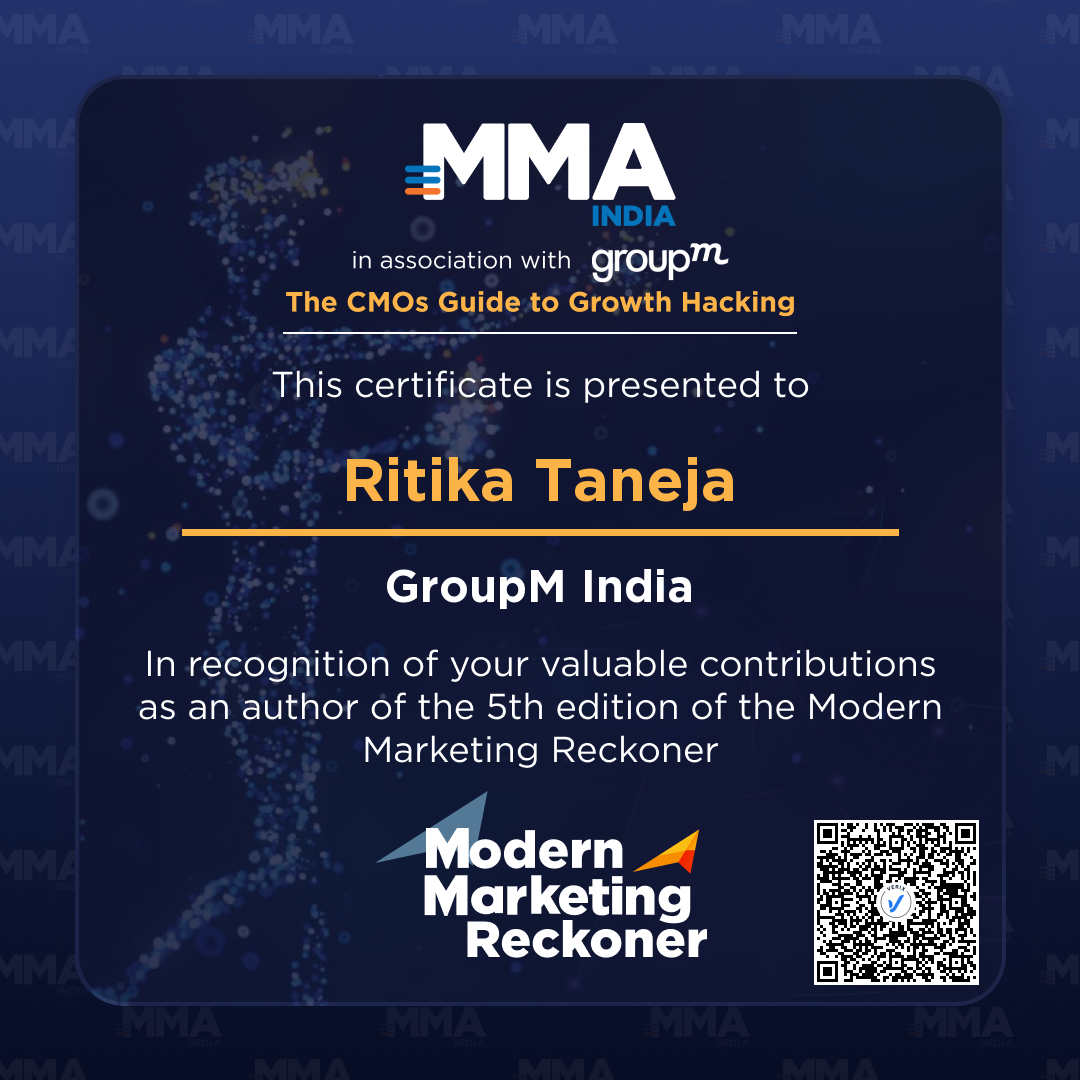 Modern Marketing Reckoner (5th edition) Author Certificate