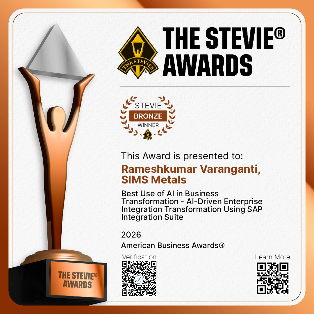 Bronze Winner: Rameshkumar Varanganti, SIMS Metals