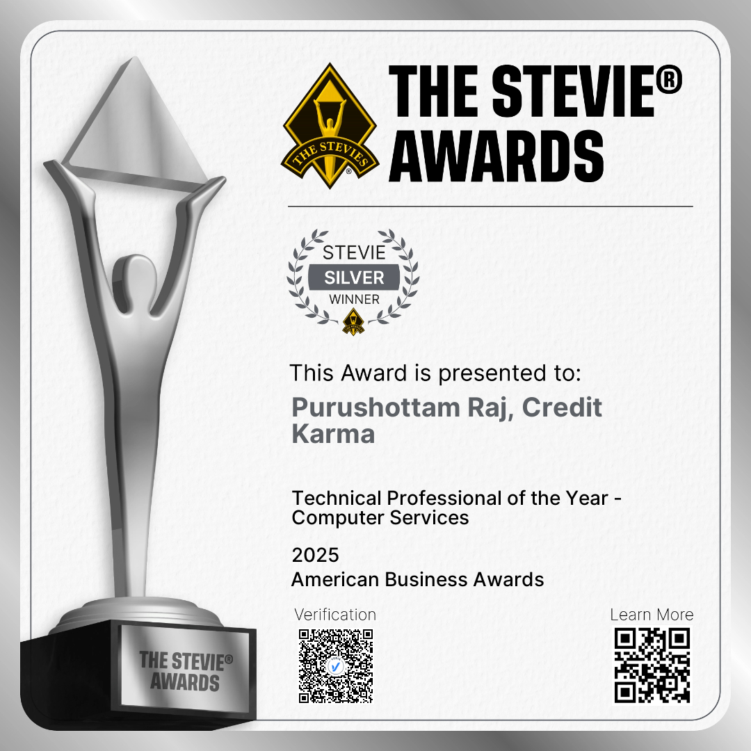 Silver Winner: Purushottam Raj, Credit Karma