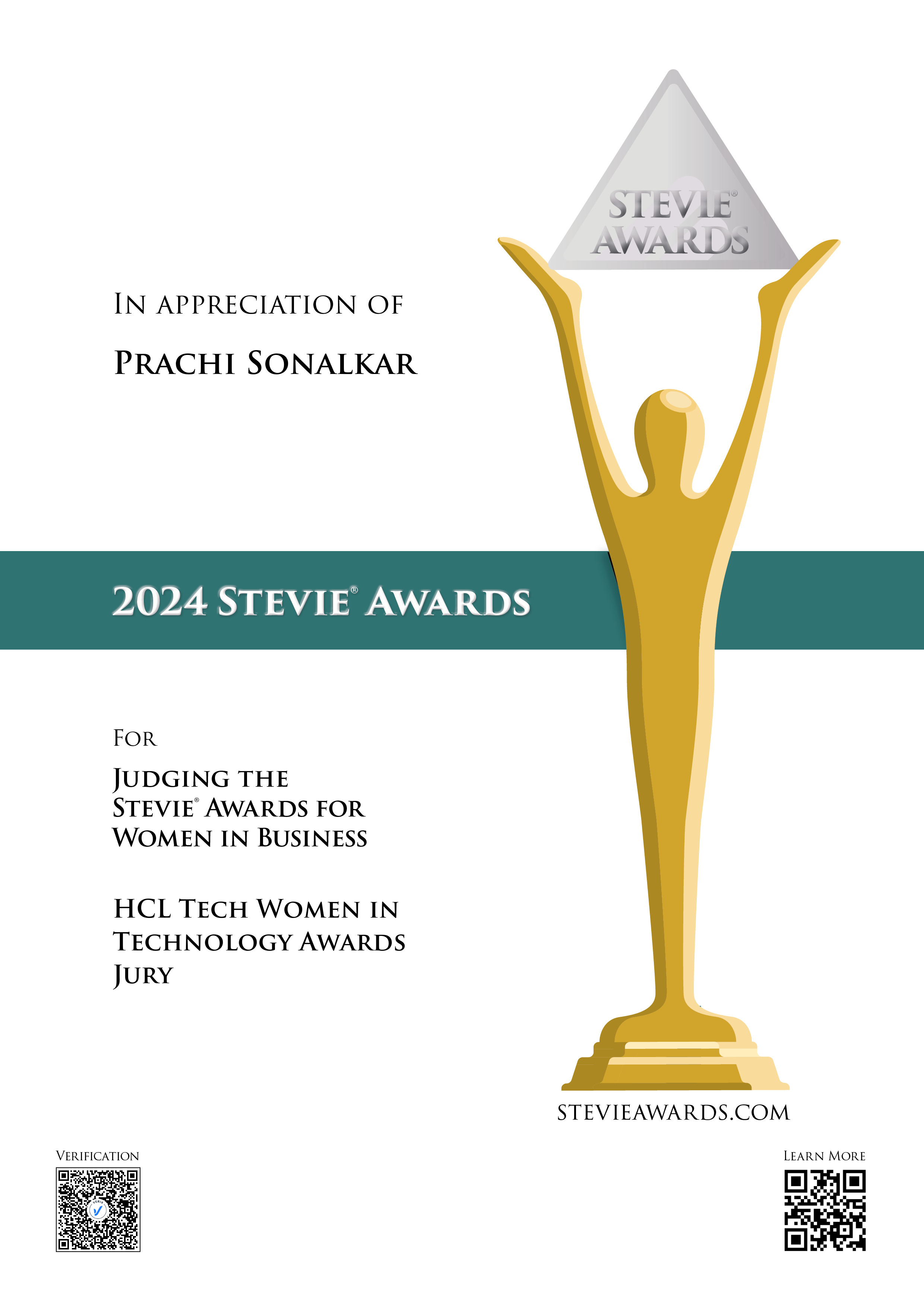 Stevie® Awards for Women in Business: Prachi Sonalkar