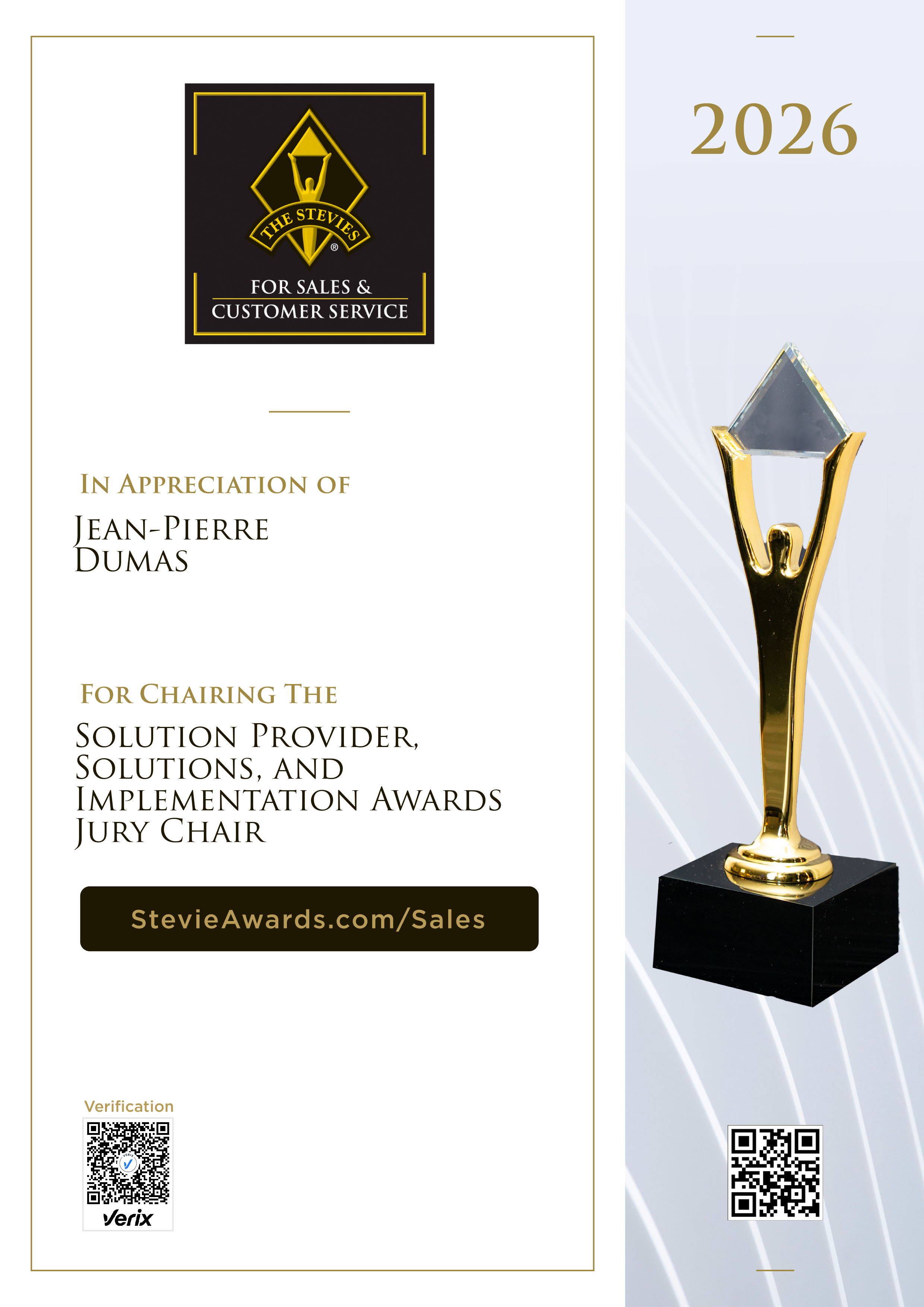Stevie® Awards for Sales and Customer Service