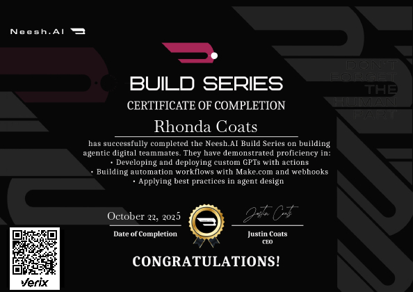Build Series Certificate
