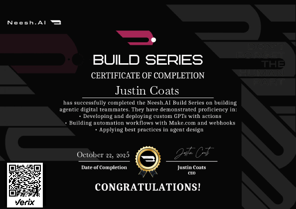 Build Series Certificate