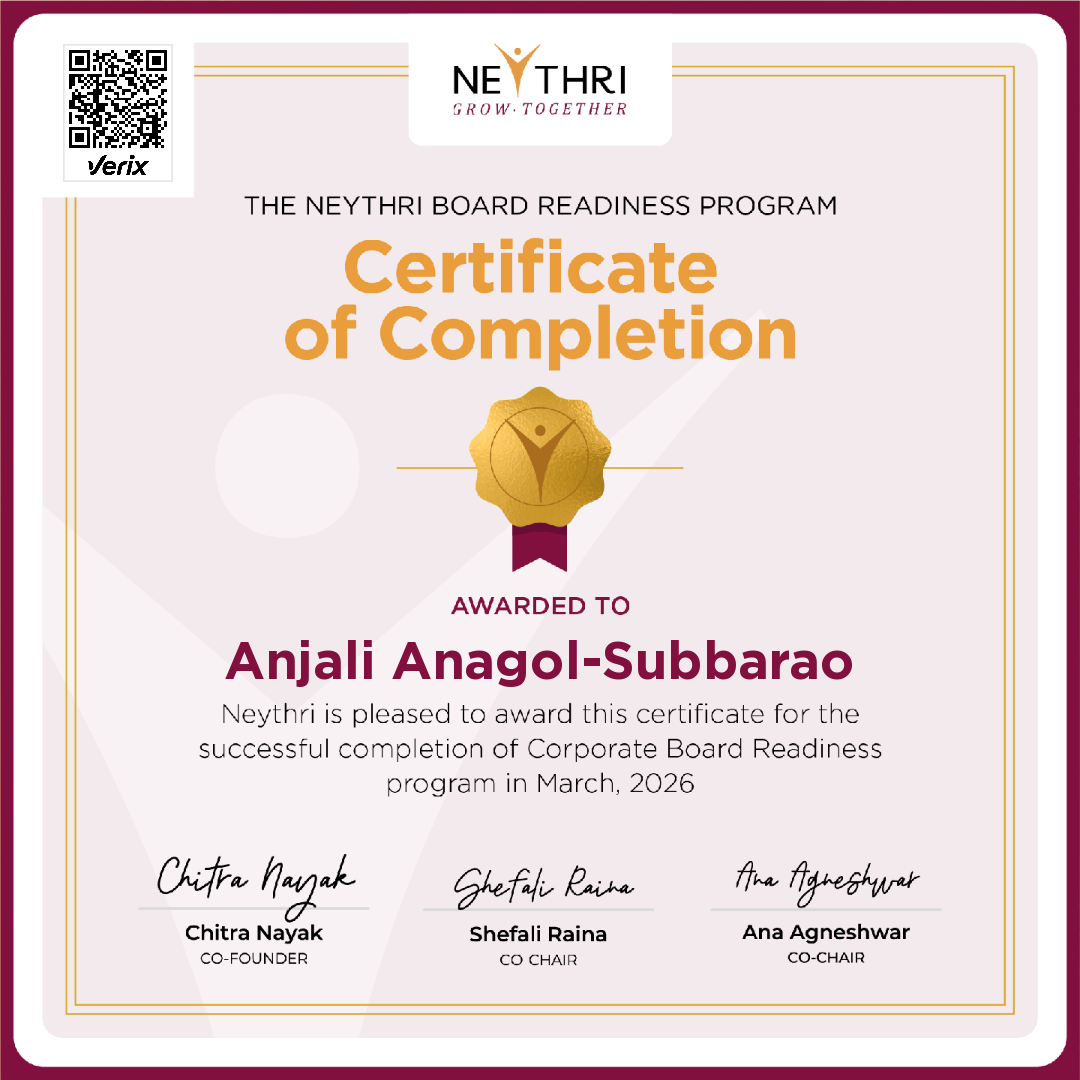 Certificate of Completion - Corporate Board Readiness Program