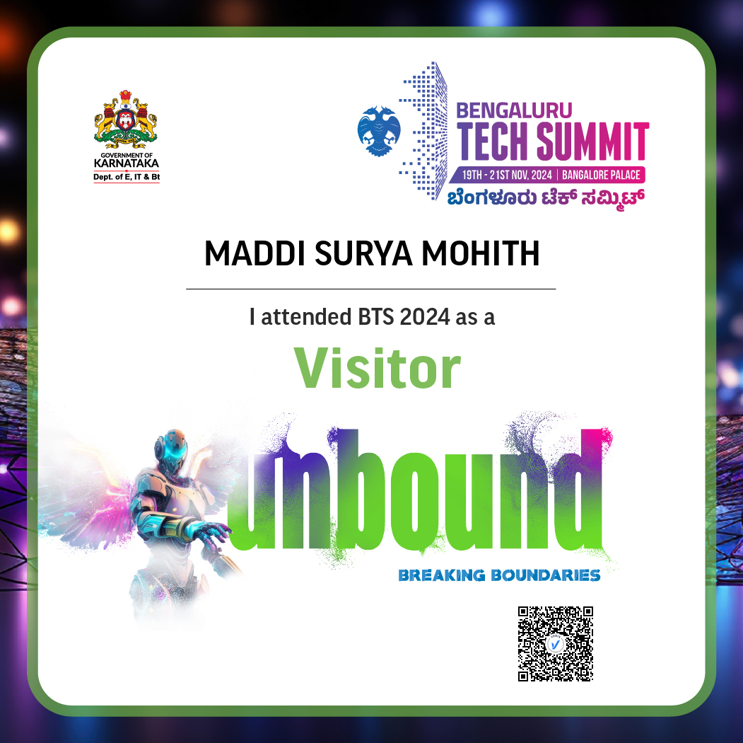 Bengaluru Tech Summit 2024: Visitor Certificate