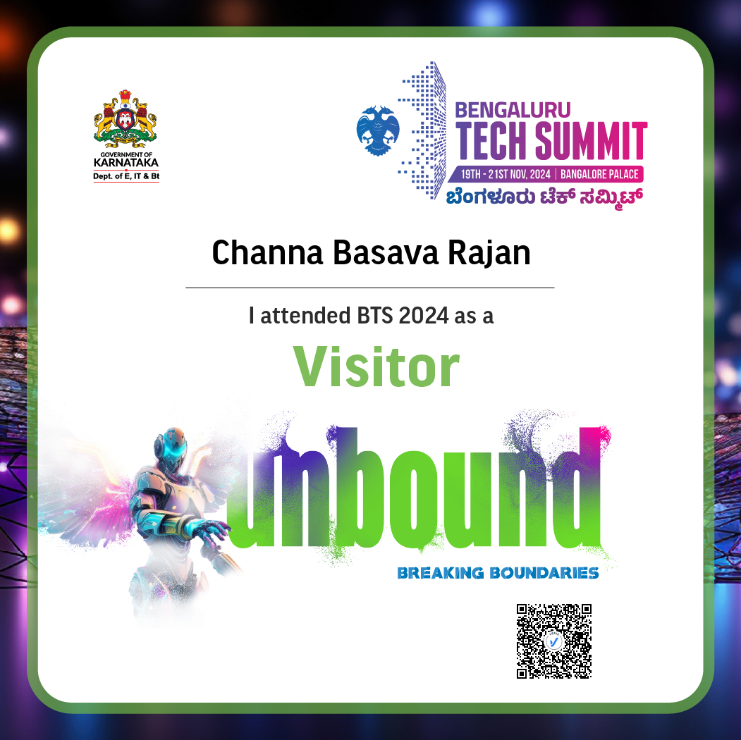 Bengaluru Tech Summit 2024: Visitor Certificate