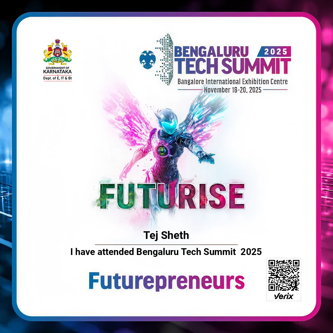 Bengaluru Tech Summit 2025: FUTUREPRENEUR Certificate