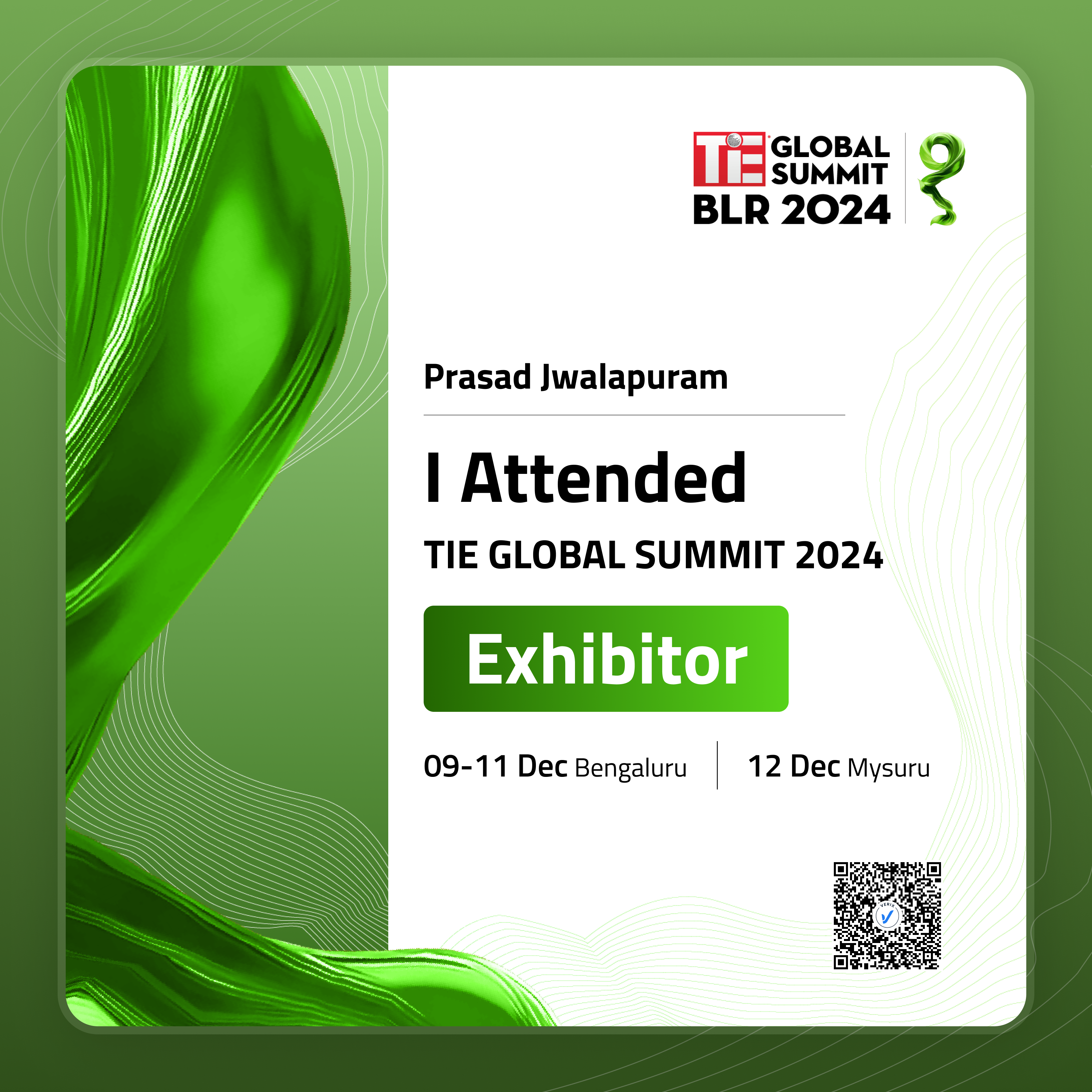 TiE Global Summit 2024: Exhibitor Certificate