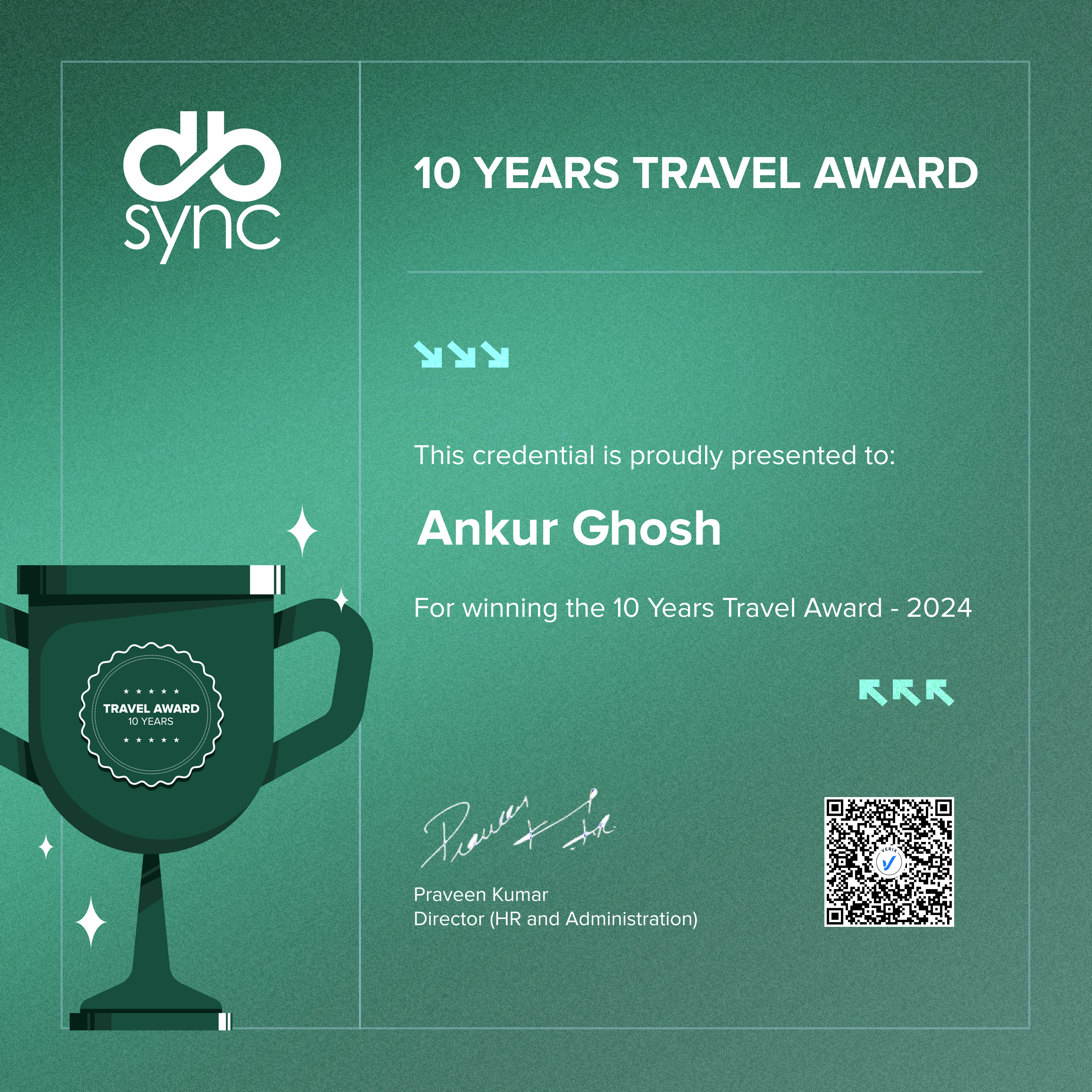 10 Years Travel Award: Ankur Ghosh