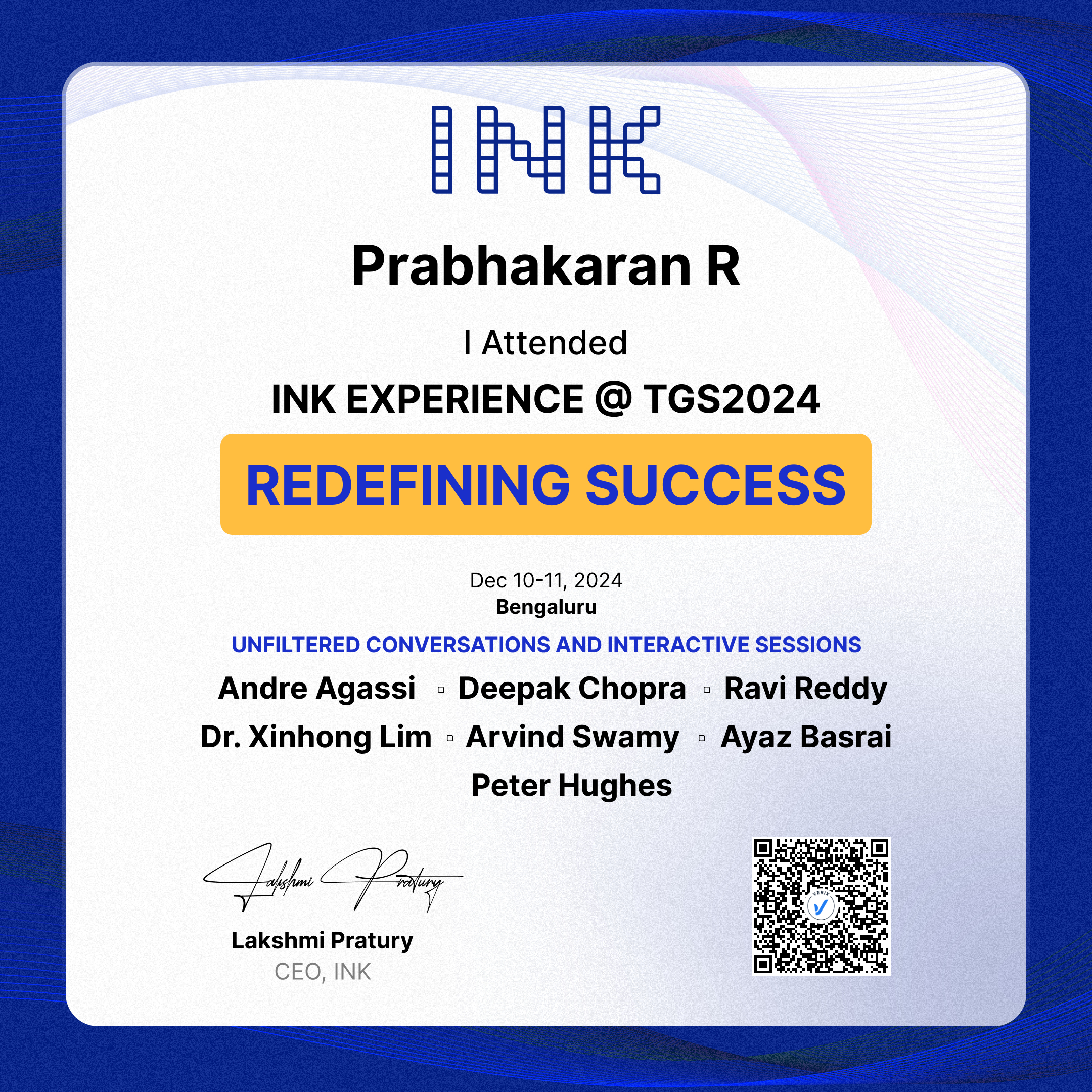 INK Experience @ TGS2024 (Attendee): Prabhakaran R