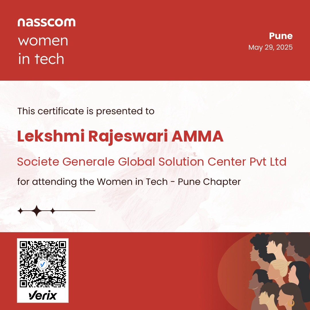 Women in Tech - Pune Chapter Attendee Certificate