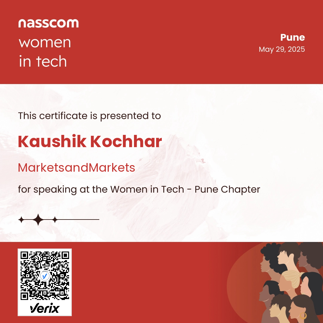 Women in Tech - Pune Chapter Speaker Certificate