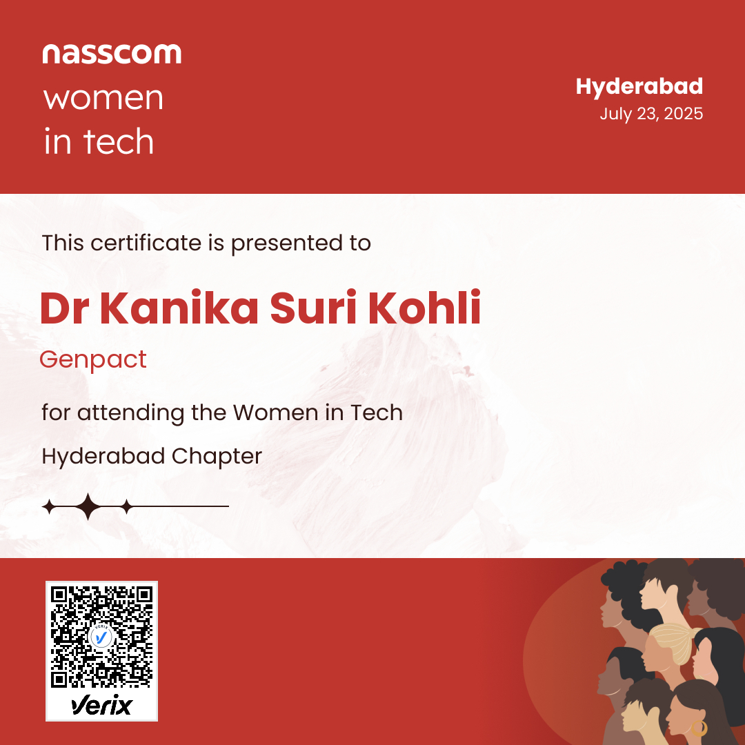 Nasscom Women in Tech Hyderabad Chapter Attendee Certificate