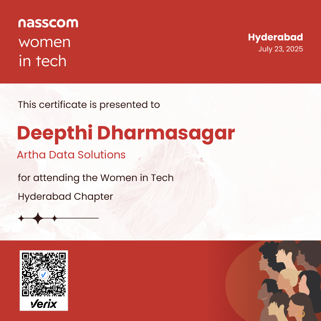 Nasscom Women in Tech Hyderabad Chapter Attendee Certificate