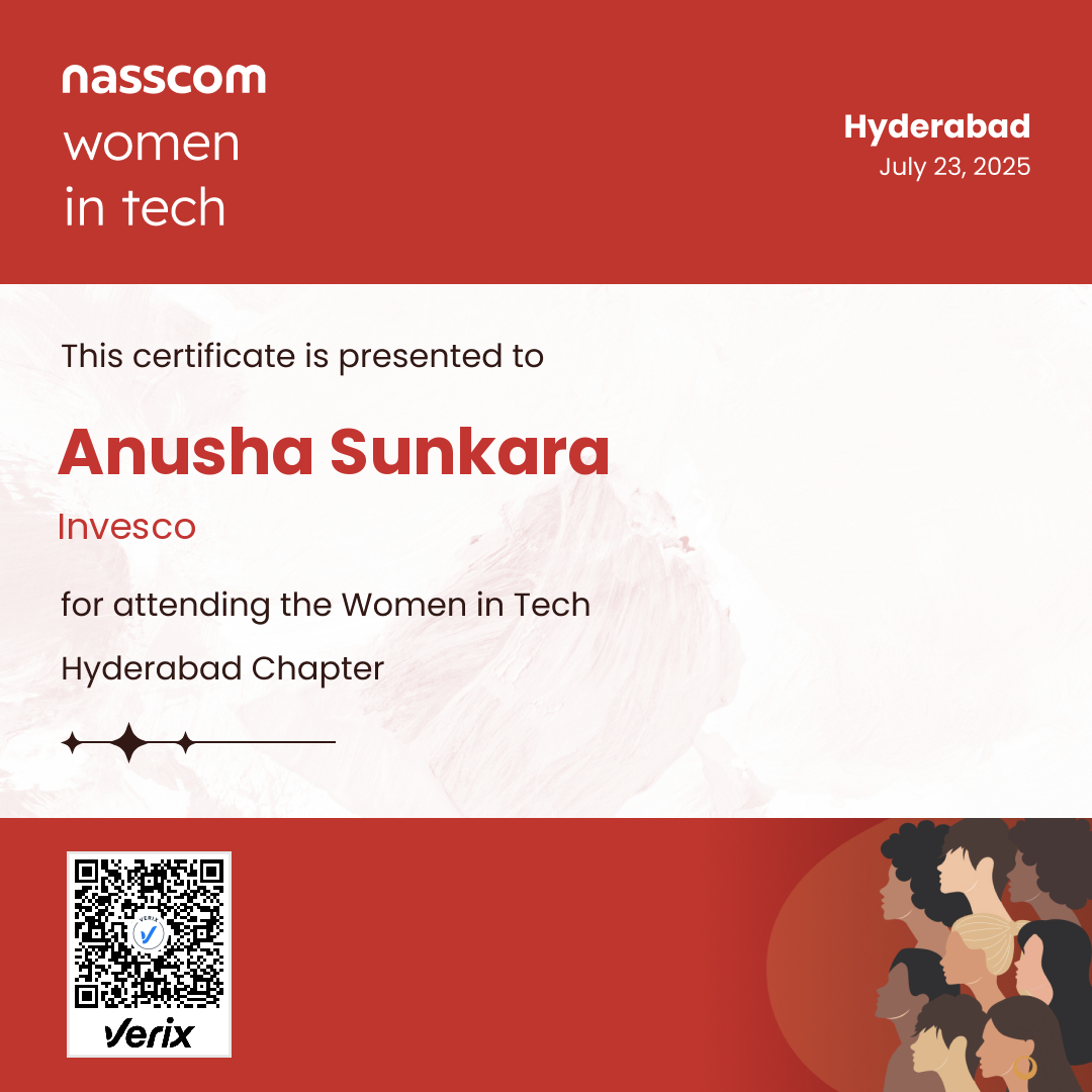 Nasscom Women in Tech Hyderabad Chapter Attendee Certificate