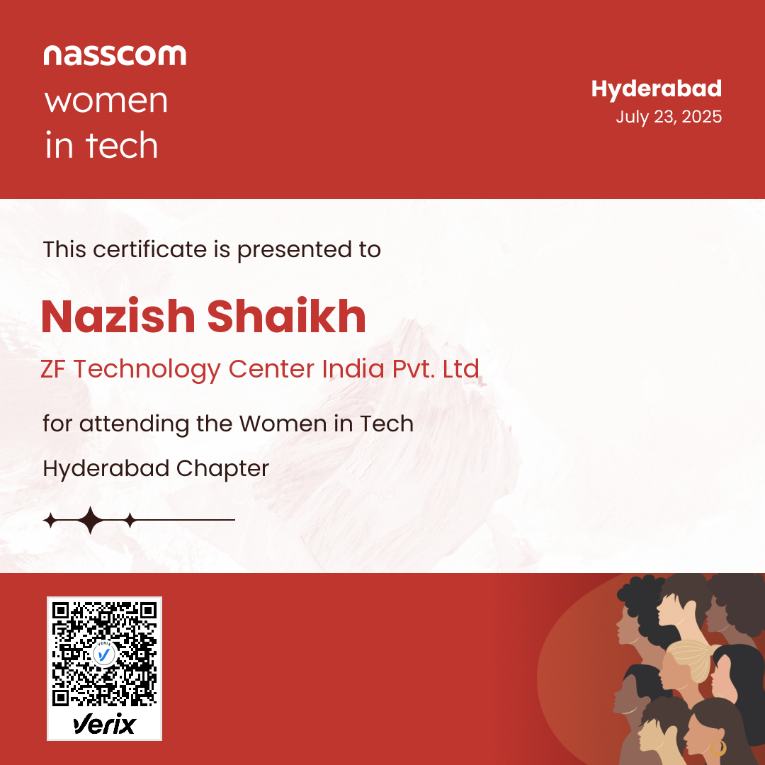 Nasscom Women in Tech Hyderabad Chapter Attendee Certificate