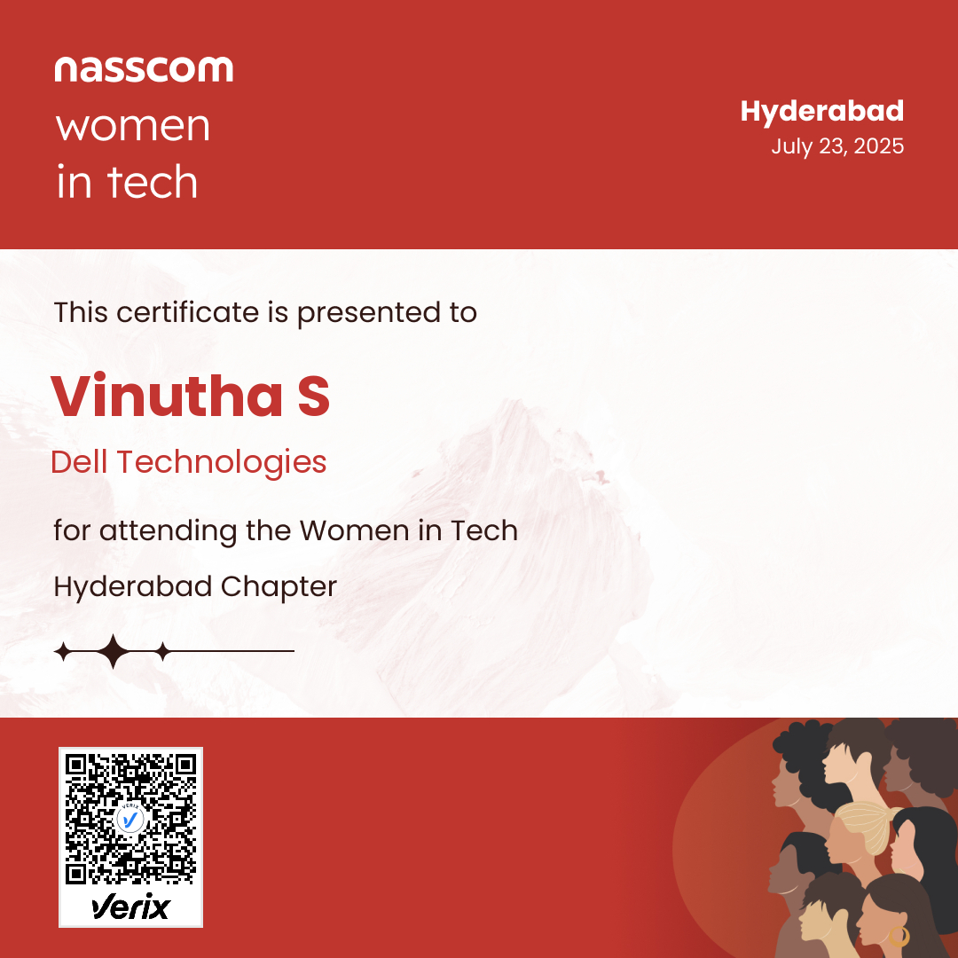 Nasscom Women in Tech Hyderabad Chapter Attendee Certificate