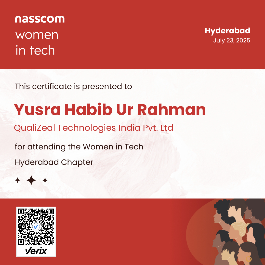 Nasscom Women in Tech Hyderabad Chapter Attendee Certificate