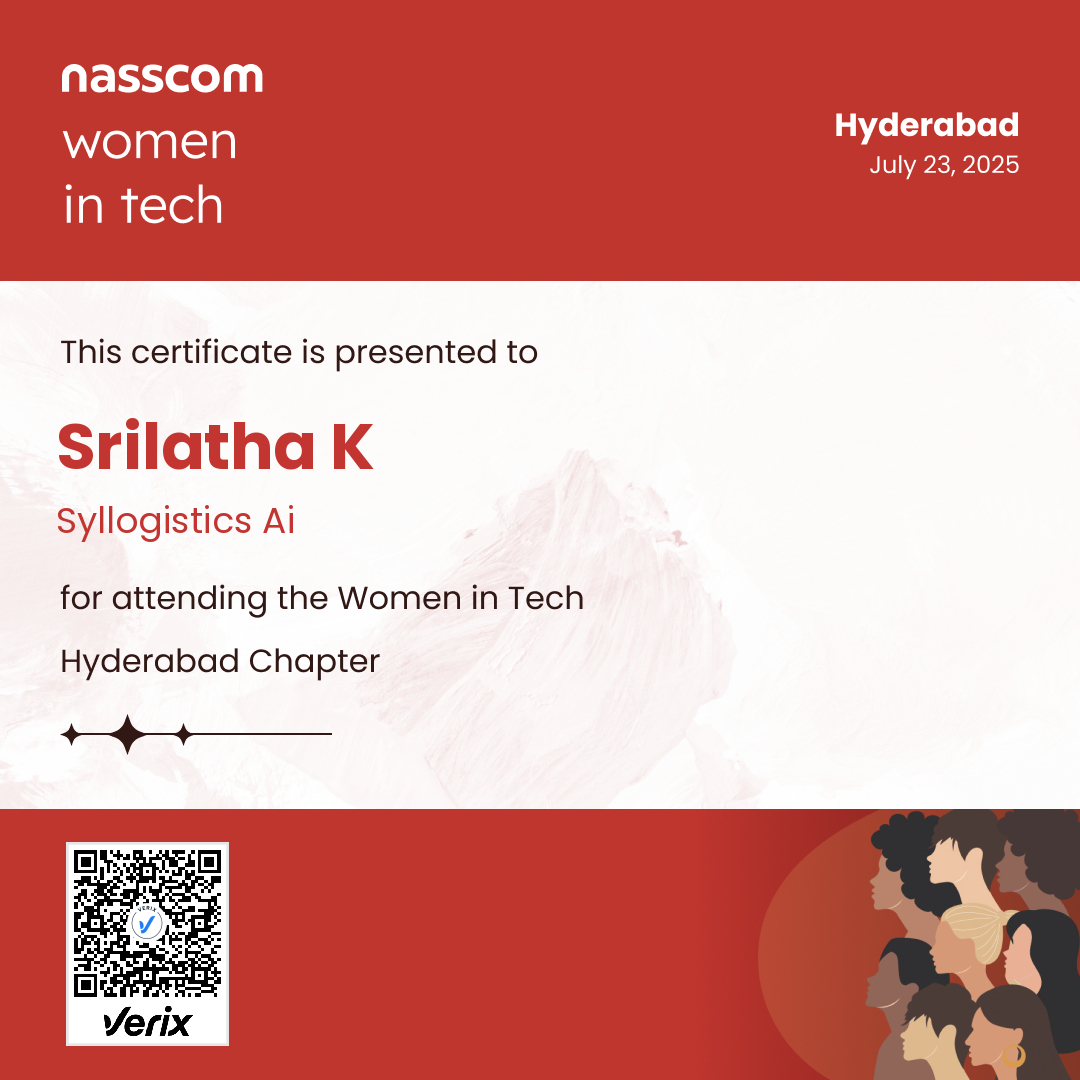 Nasscom Women in Tech Hyderabad Chapter Attendee Certificate