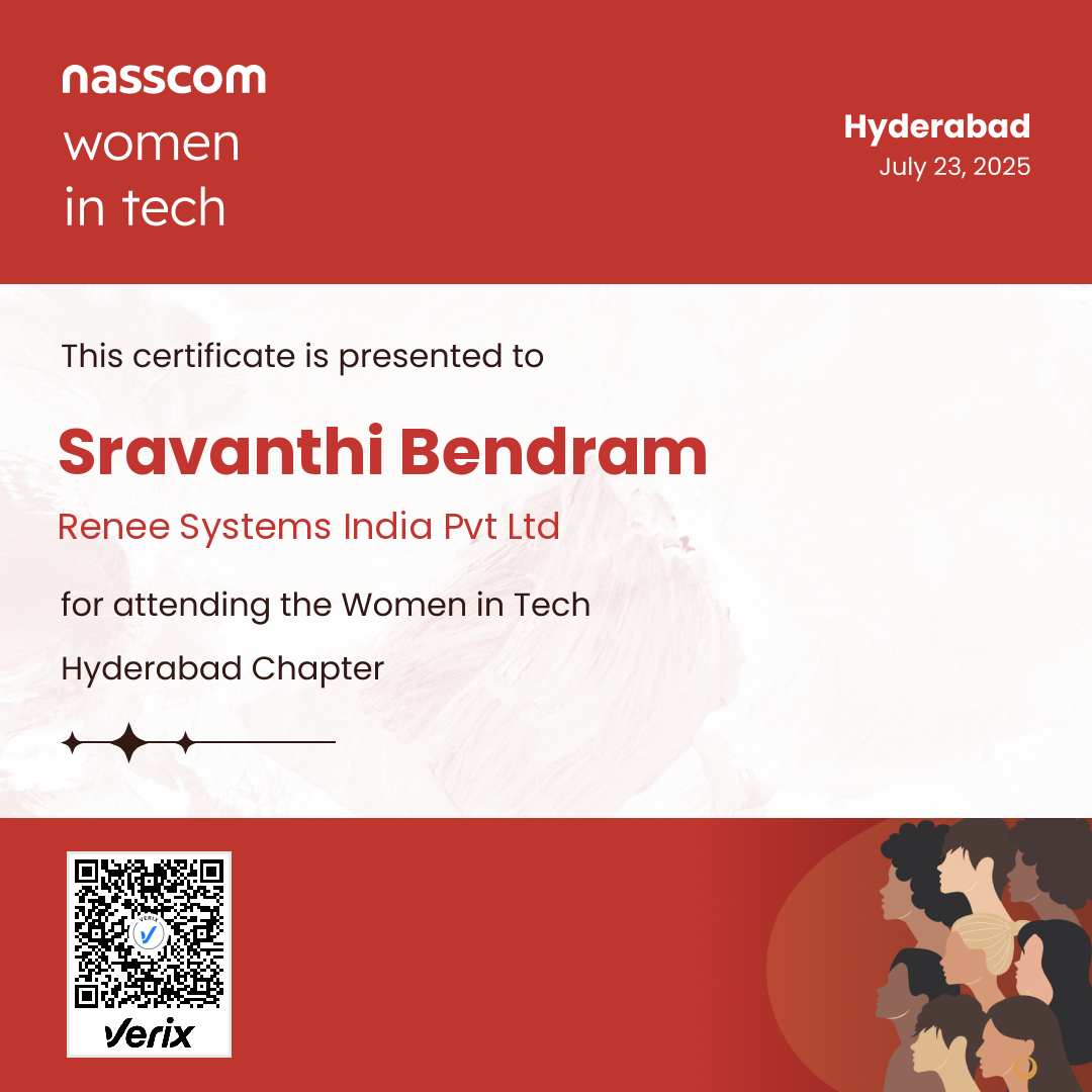 Nasscom Women in Tech Hyderabad Chapter Attendee Certificate