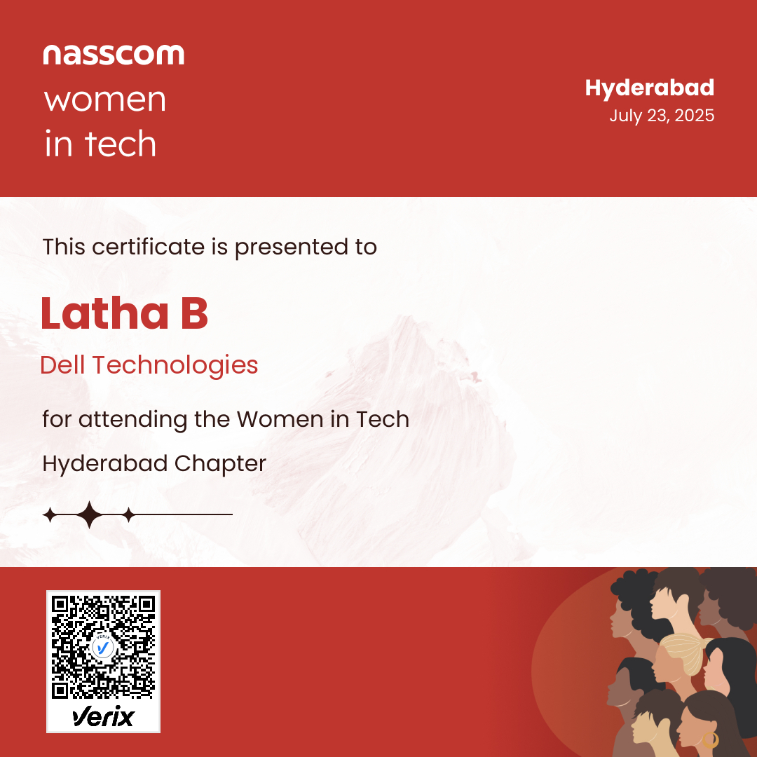 Nasscom Women in Tech Hyderabad Chapter Attendee Certificate