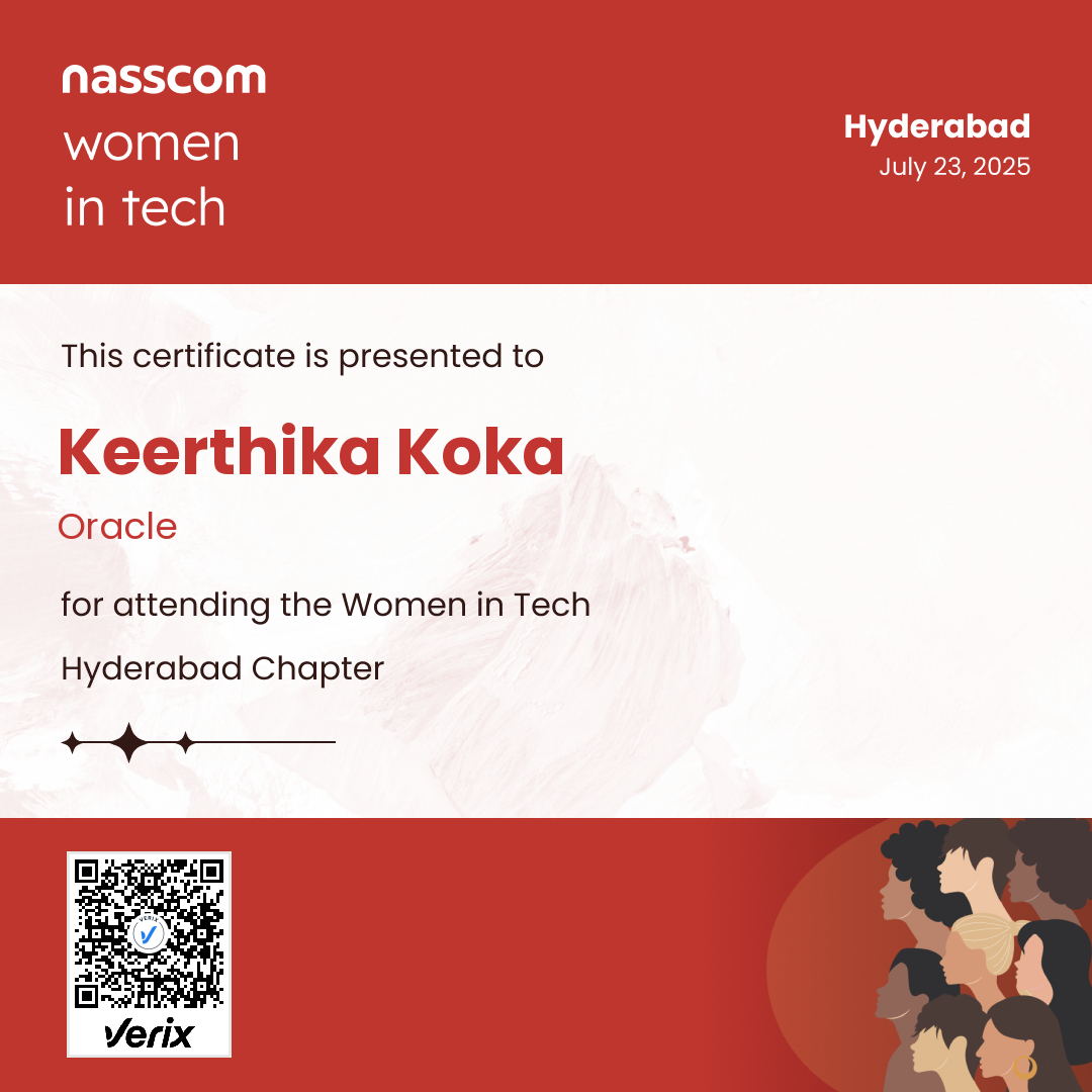 Nasscom Women in Tech Hyderabad Chapter Attendee Certificate