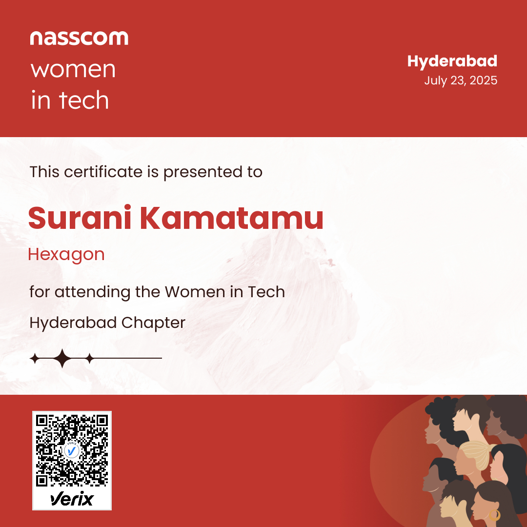 Nasscom Women in Tech Hyderabad Chapter Attendee Certificate