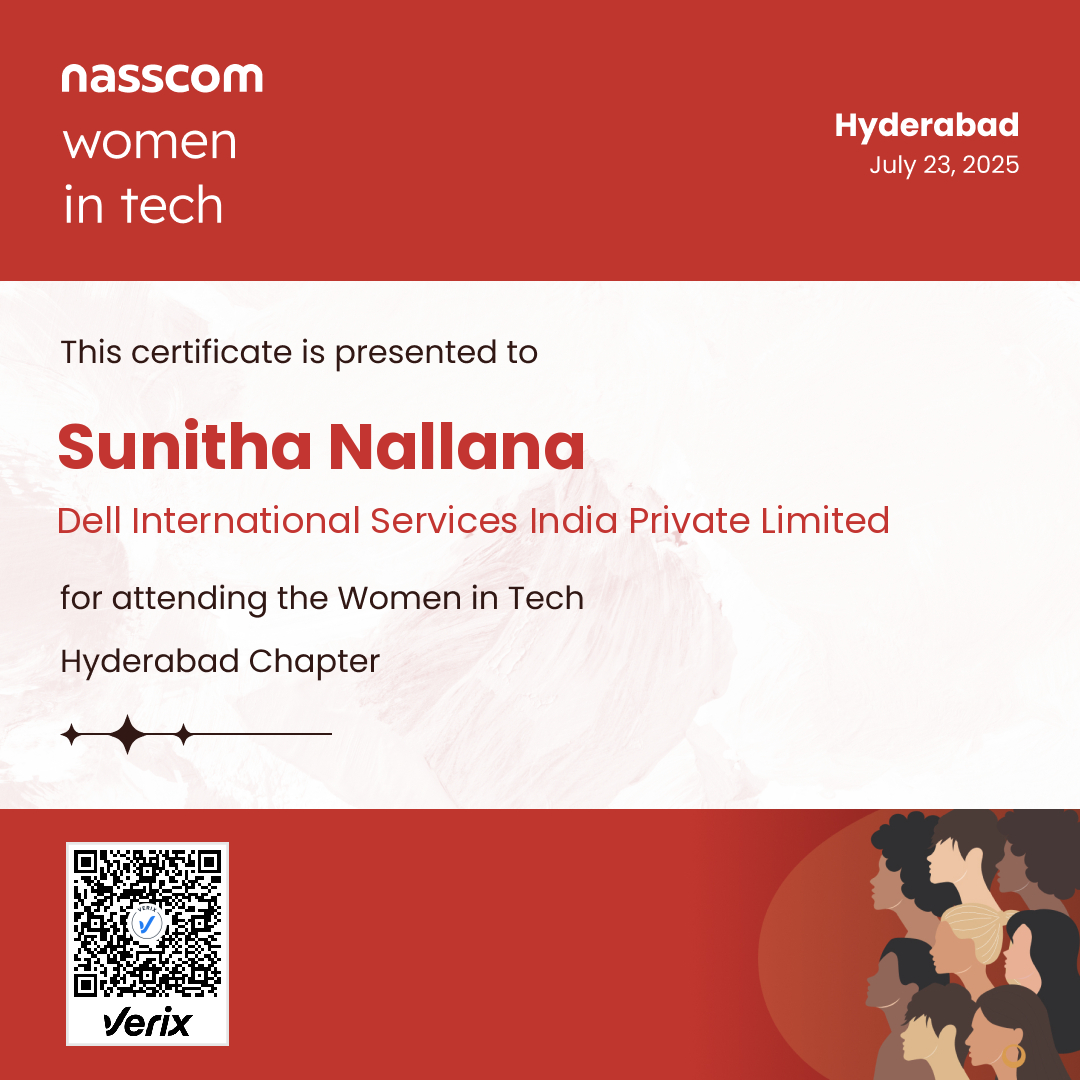 Nasscom Women in Tech Hyderabad Chapter Attendee Certificate