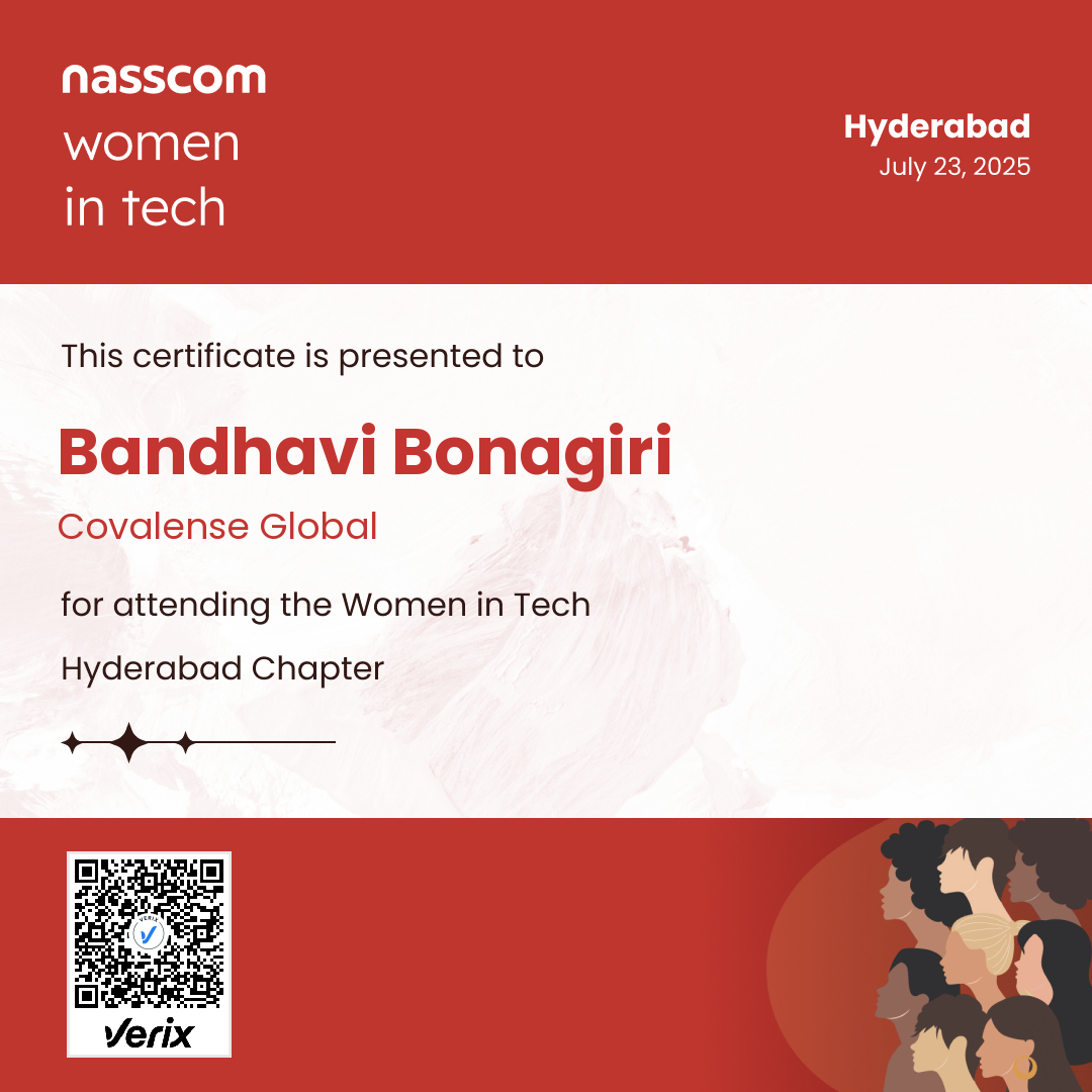 Nasscom Women in Tech Hyderabad Chapter Attendee Certificate