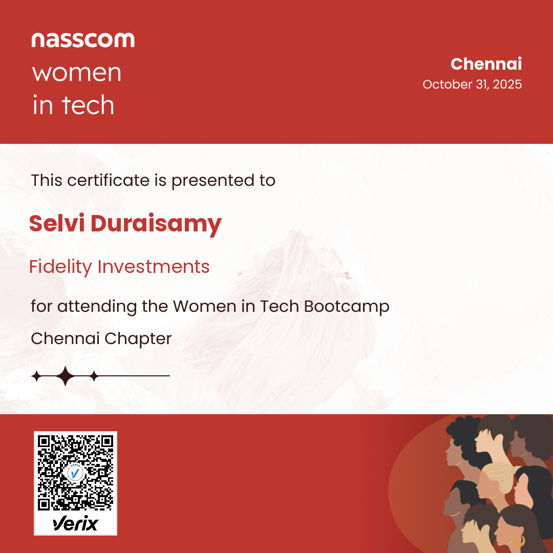 Nasscom Women in Tech Chennai Chapter Attendee Certificate