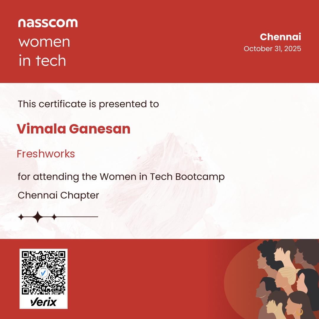 Nasscom Women in Tech Chennai Chapter Attendee Certificate