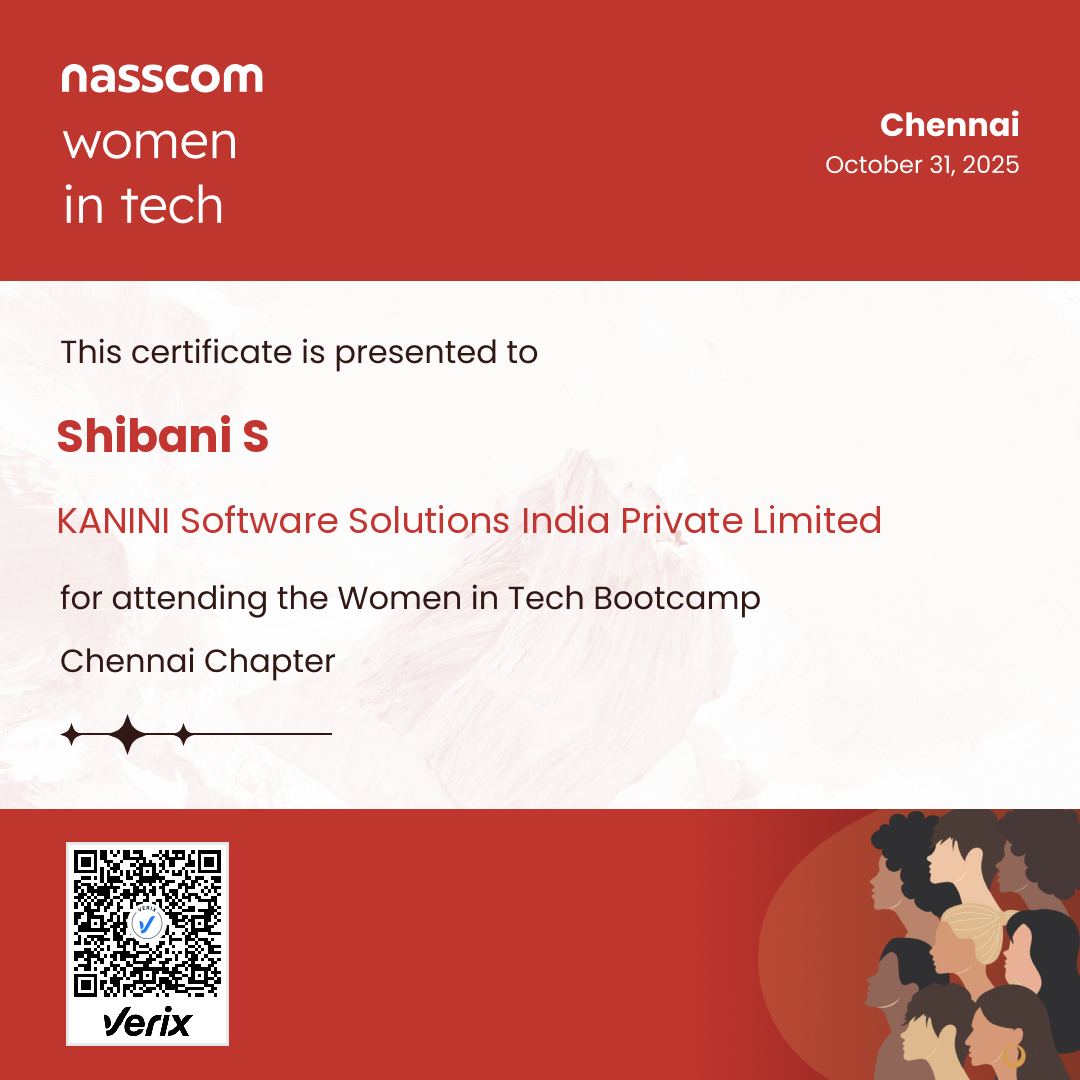 Nasscom Women in Tech Chennai Chapter Attendee Certificate