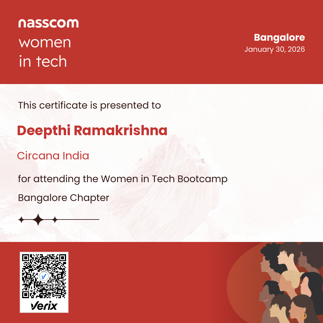 Nasscom Women in Tech Bangalore Chapter Attendee Certificate