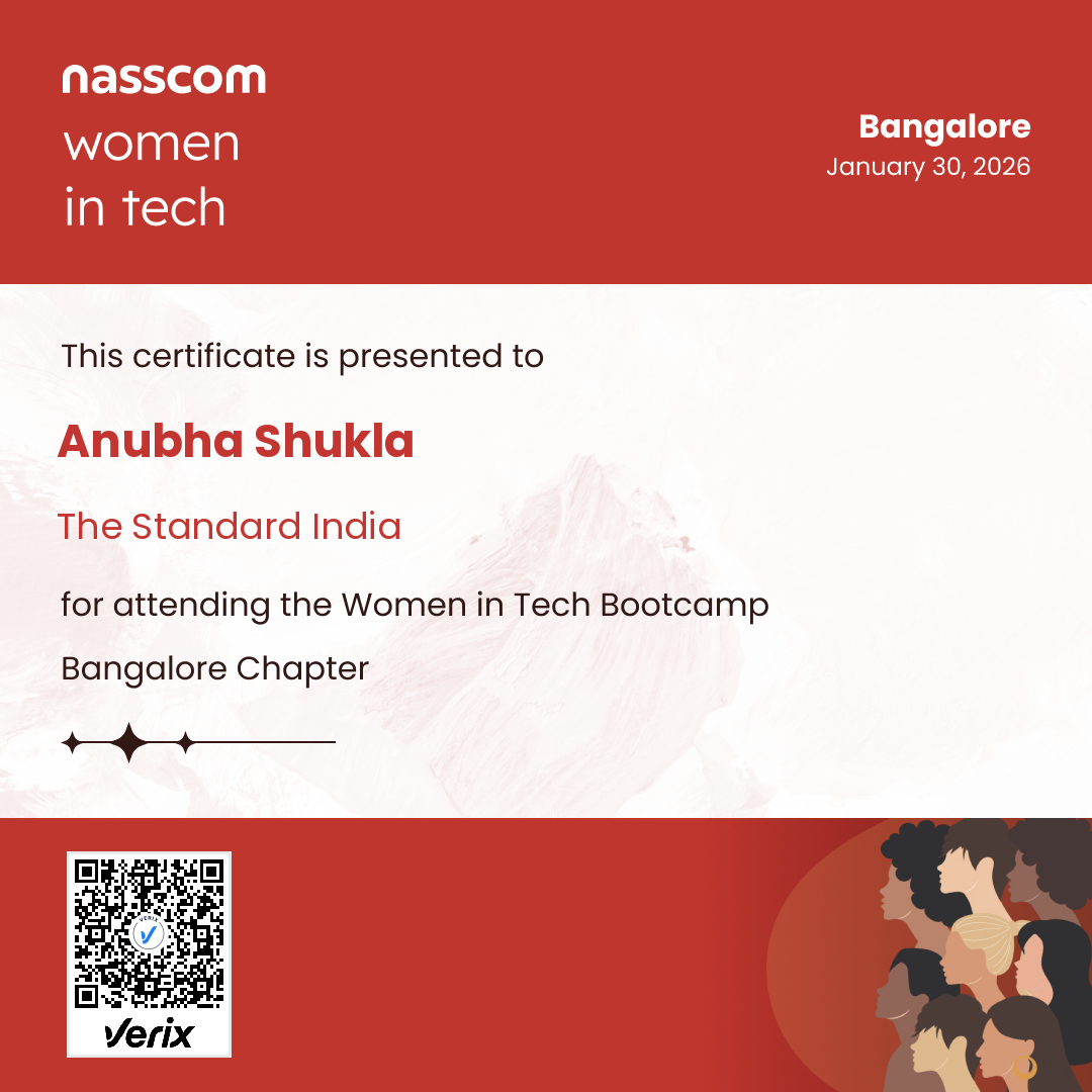Nasscom Women in Tech Bangalore Chapter Attendee Certificate