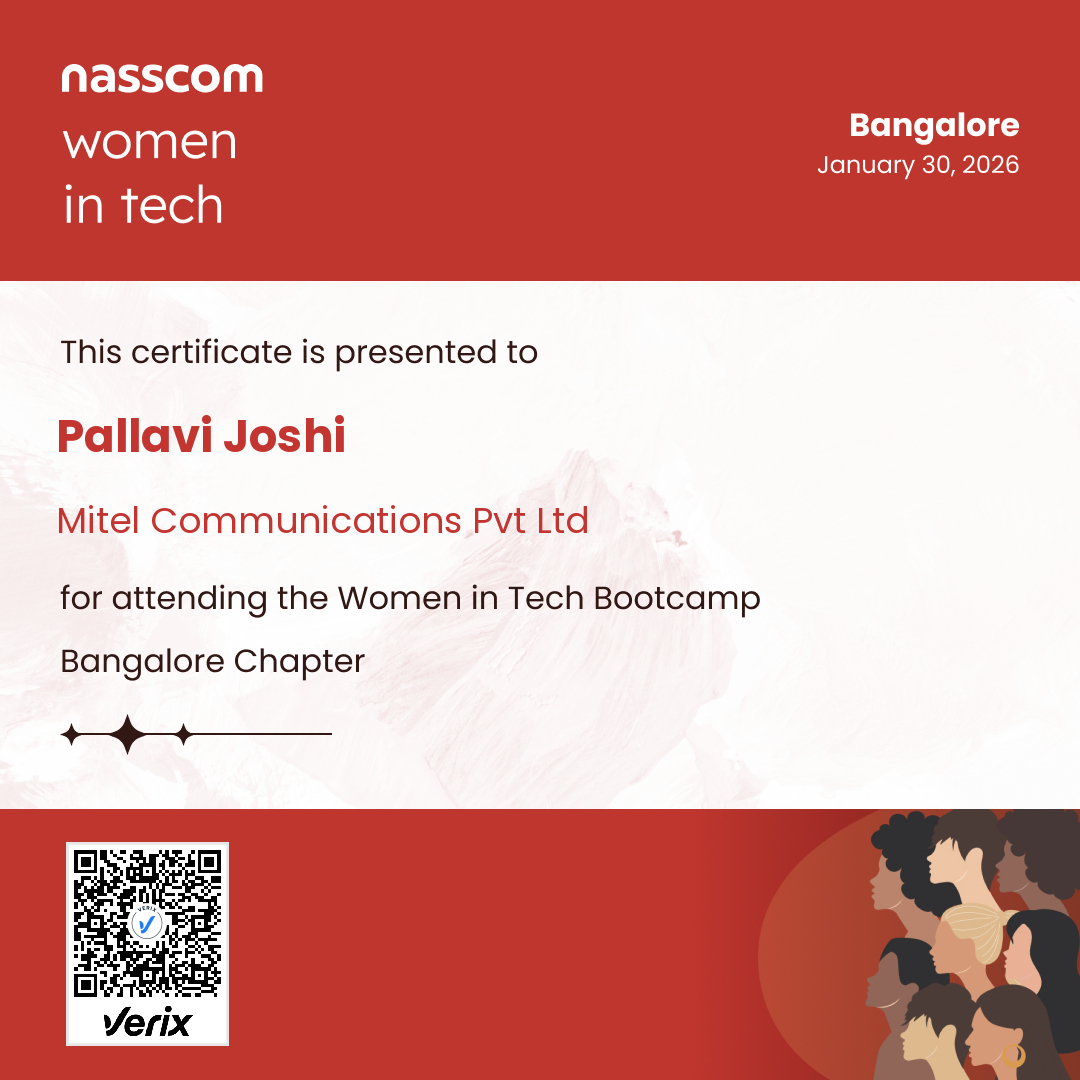 Nasscom Women in Tech Bangalore Chapter Attendee Certificate