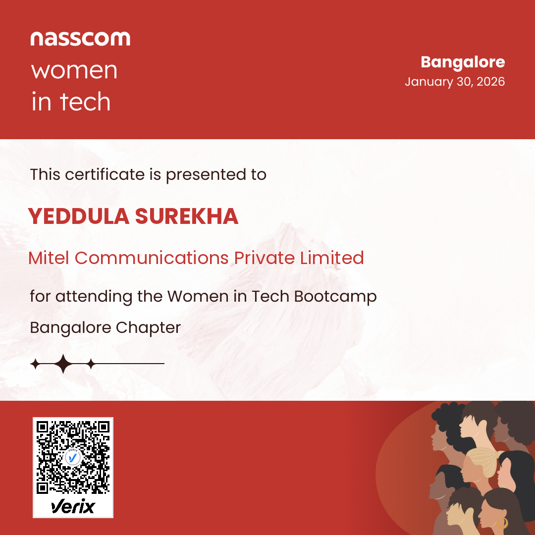 Nasscom Women in Tech Bangalore Chapter Attendee Certificate
