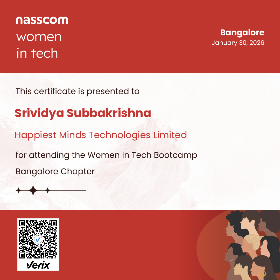 Nasscom Women in Tech Bangalore Chapter Attendee Certificate